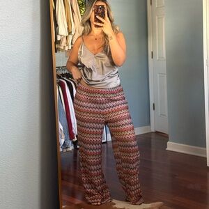 chevron loose leg pants